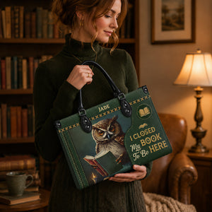Black Interior -  I Closed My Book To Be Here HHAY1702002A Leather Bag