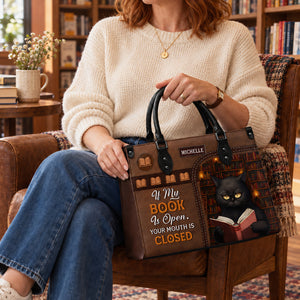 Black Interior -  If My Book Is Open Your Mouth Is Closed HHAY1702004A Leather Bag