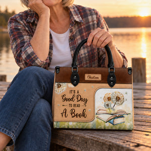 Black Interior -  It Is A Good Day To Read A Book HHRZ03089862RE Leather Bag