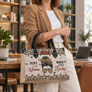 Black Interior -  Just A Woman Who Loves Books HHRZ03082677SQ Leather Bag