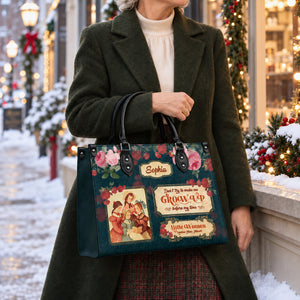 Black Interior -  Little Women Dont Try To Make Me Grow Up Before My Time NNRZ2102002A Leather Bag