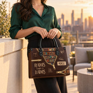 Black Interior -  Readers Are Leaders HHRZ17015137IQ Leather Bag