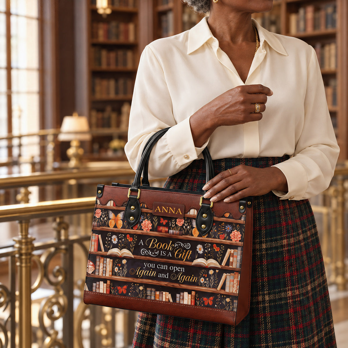 Custom Quote Bookshelf HTRZ29079978JK Leather Bag