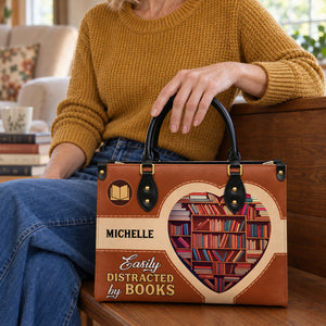 Easily Distracted By Books HHAY1802004A Leather Bag