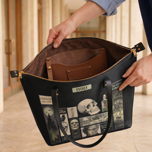 Horror Books TTRZ28107714LN Leather Tote Bag