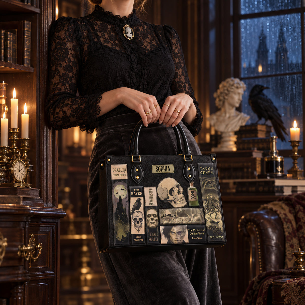 Horror Books HHRZ25109132CA Leather Bag