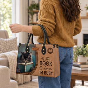 If The Book Is Open Im Busy HHAY1702001A Leather Bag