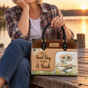 It Is A Good Day To Read A Book HHRZ03089862RE Leather Bag