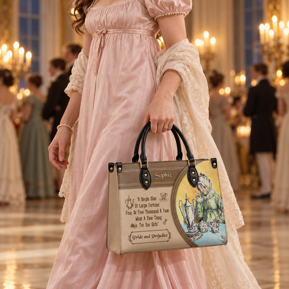 Pride And Prejudice A Single Man Of Large Fortune Four Or Five Thousand A Year What A Fine Thing For Our Girls NQAY1003001A Leather Bag