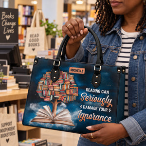 Reading Can Seriously Damage Your Ignorance HHRZ25103508EQ Leather Bag