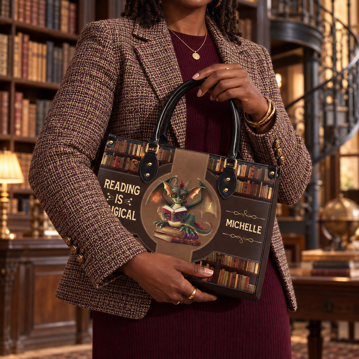 Reading Is Magical HTRZ02046467RY Leather Bag