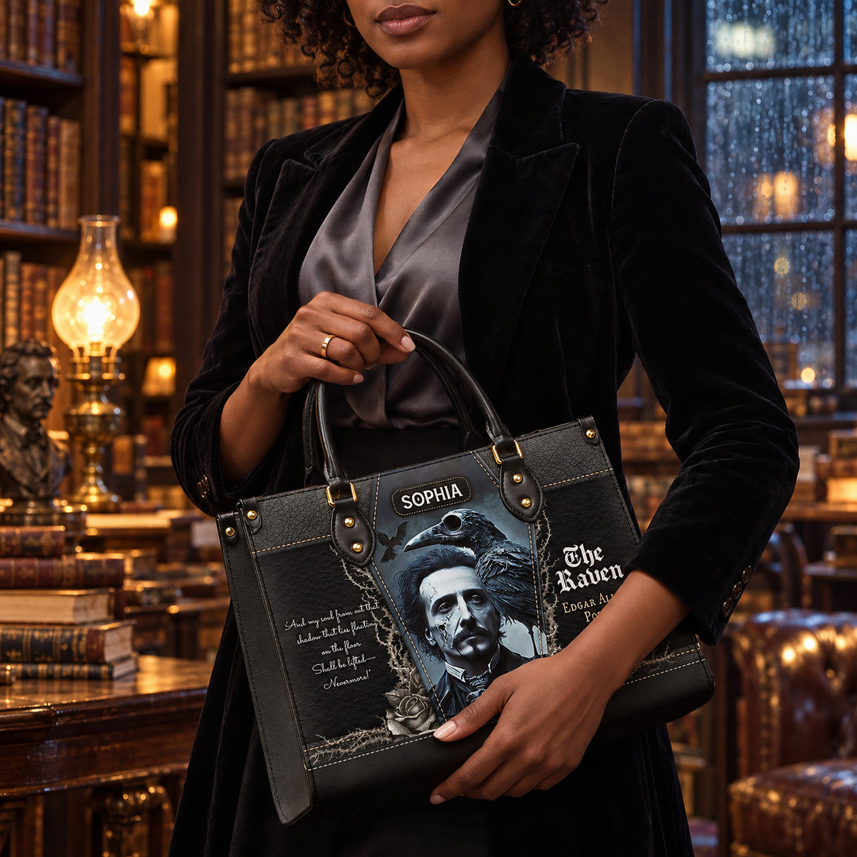 The Raven Edgar Allan Poe And My Soul From Out That Shadow TTLZ1902001A Leather Bag