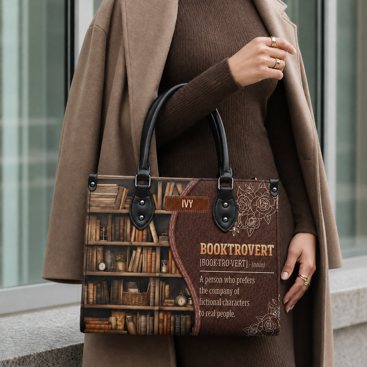 Black Interior -  Booktrovert Noun HHRZ17016160GX Leather Bag