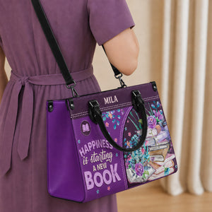 Black Interior -  Happiness Is Starting A New Book HHRZ1902002A Leather Bag