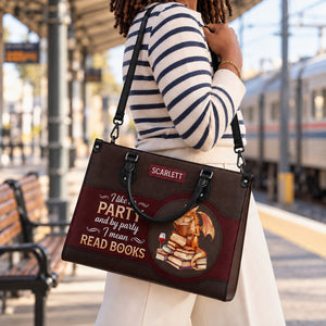 Black Interior -  I Like To Party And By Party I Mean Read Books HTRZ02042282UT Leather Bag