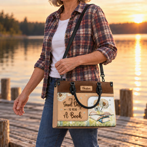 Black Interior -  It Is A Good Day To Read A Book HHRZ03089862RE Leather Bag