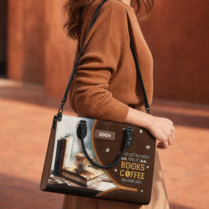 Black Interior -  Lets Get Lost In A World Made Of Books Coffee And Rainy Days NQAY1702005A Leather Bag