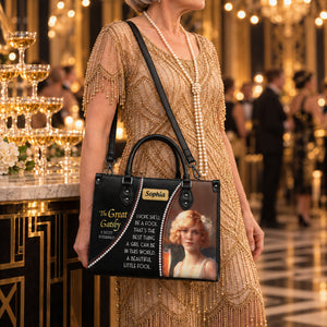 Black Interior -  The Great Gatsby F Scott Fitzgerald Daisy A Beautiful Little Fool TTLZ2202001A Leather Bag
