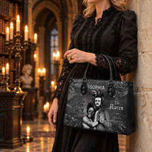 Black Interior -  The Raven Edgar Allan Poe Take Thy Break From Out My Heart TTLZ2102003A Leather Bag