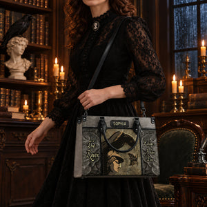 Black Interior -  The Raven Edgar Allan Poe TTLZ1802007A Leather Bag