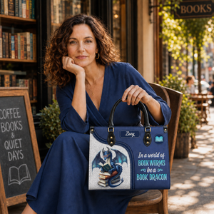 In A World Of Bookworms Be A Book Dragon DNRZ1702004A Leather Bag