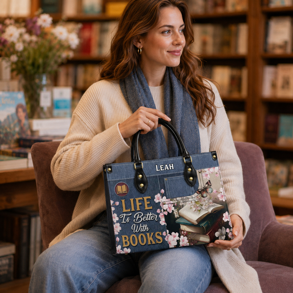 Life Is Better With Books HHAY1702005A Leather Bag - The Note Bags