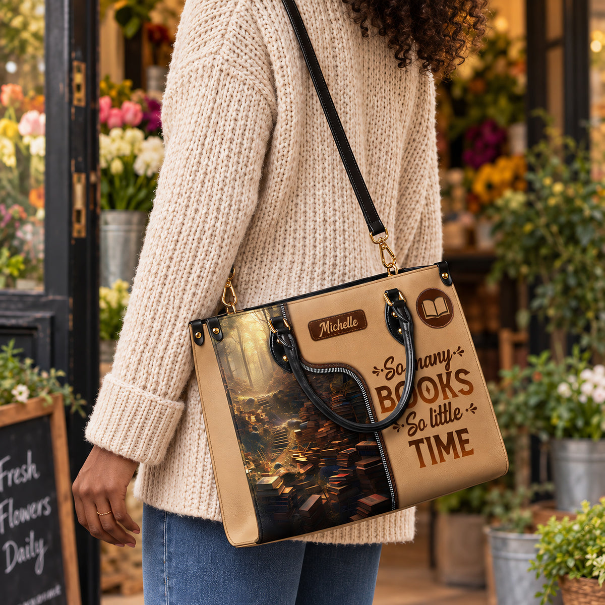 So Many Books So Little Time HTRZ20119028QF Leather Bag