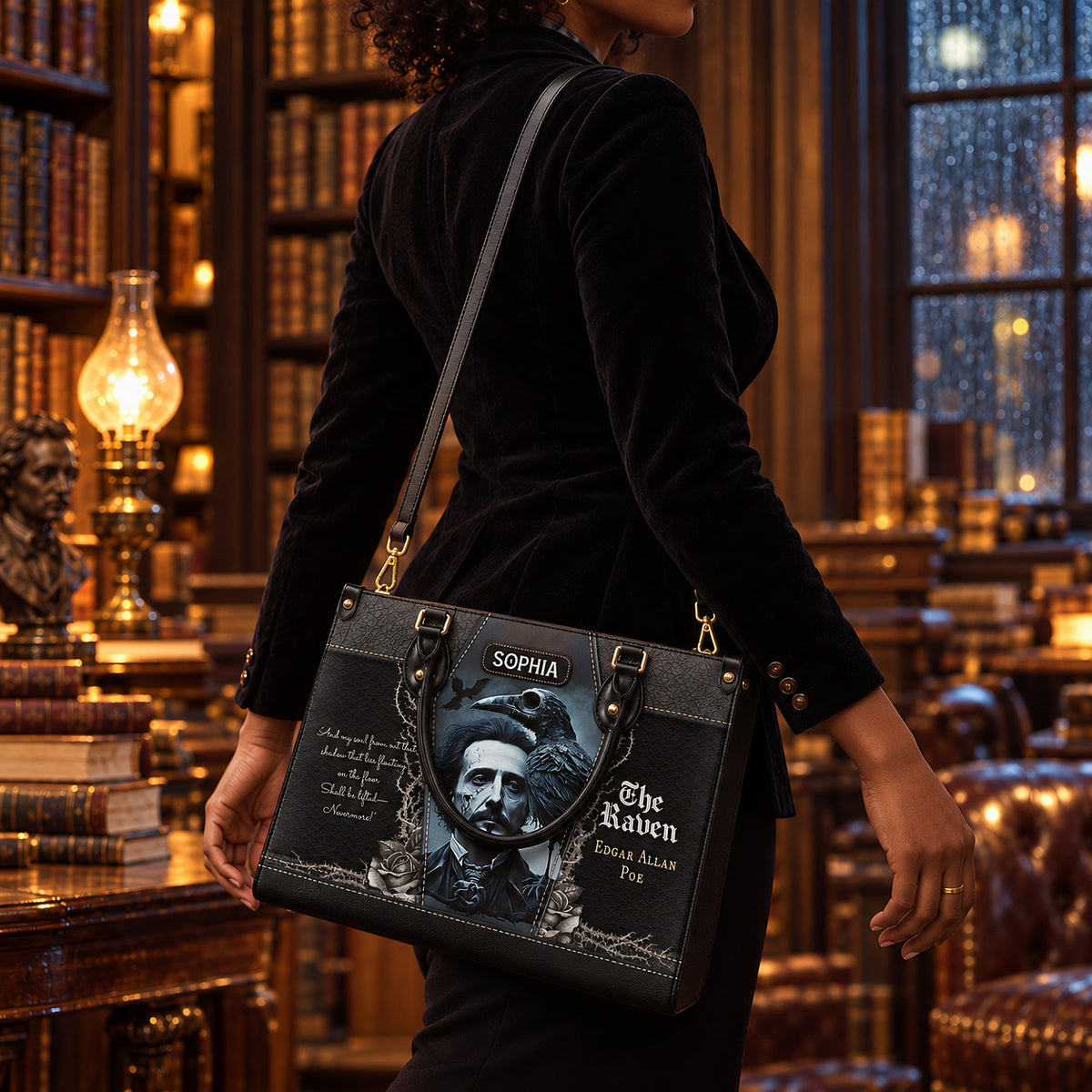 The Raven Edgar Allan Poe And My Soul From Out That Shadow TTLZ1902001A Leather Bag