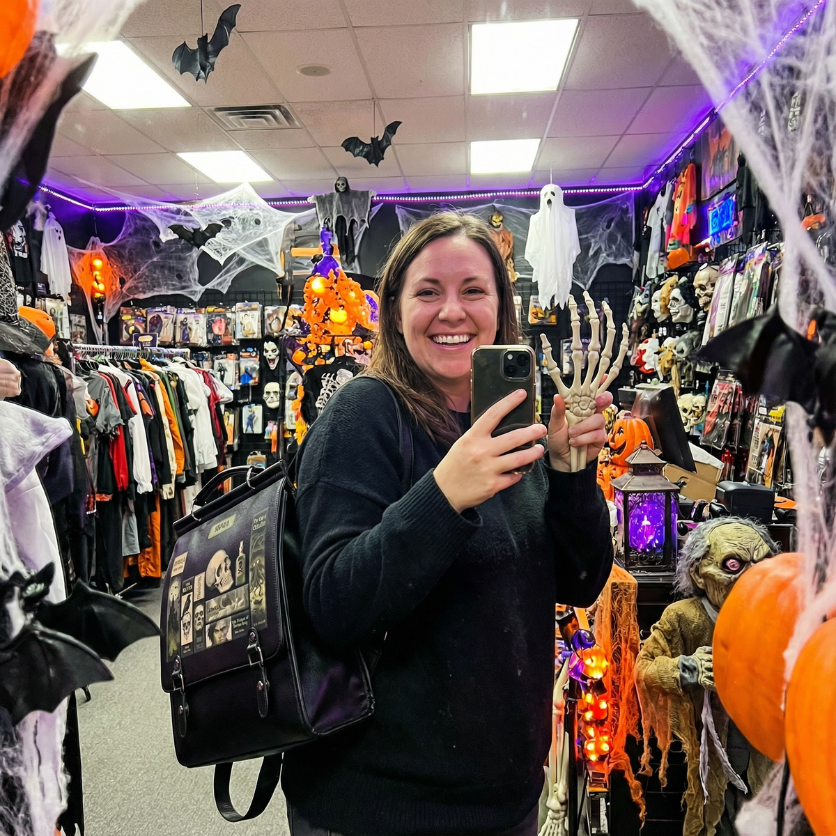 Horror Books NNRZ12015062MT Leather Backpack