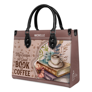 Black Interior -  My Escape A Good Book And Coffee HHAY1802001A Leather Bag