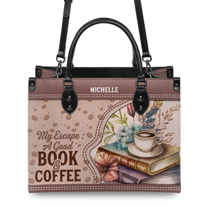 Black Interior -  My Escape A Good Book And Coffee HHAY1802001A Leather Bag