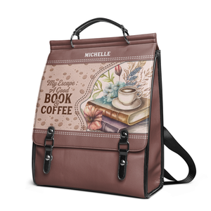 My Escape A Good Book And Coffee NNRZ12019111VM Leather Backpack
