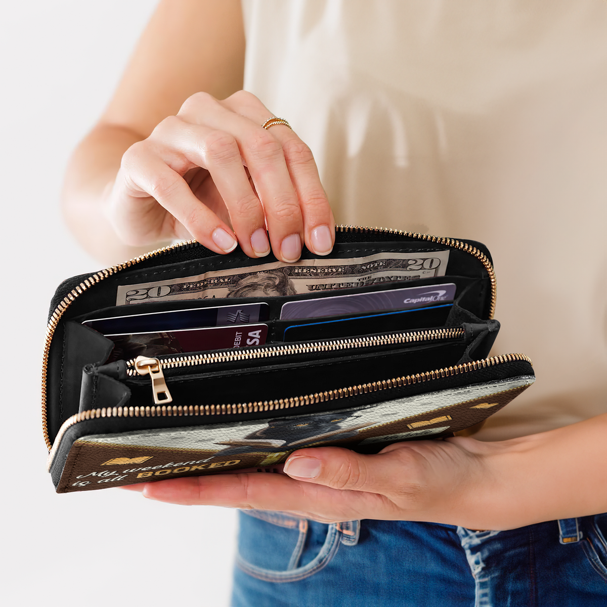 My Weekend Is All Booked NNRZ05085299BB Zip Around Leather Wallet