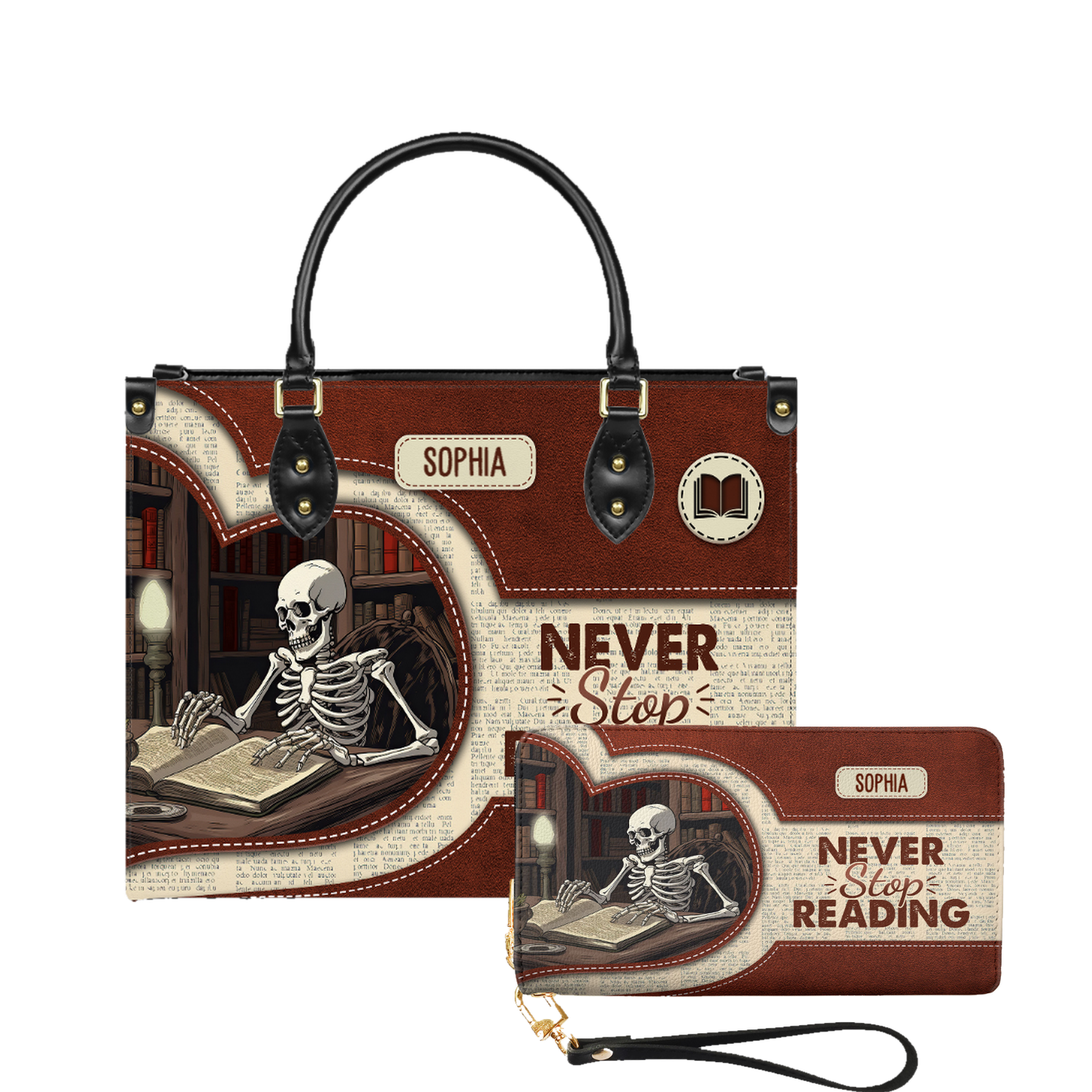 Never Stop Reading HHRZ17019514LN Leather Bag