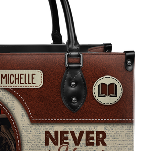 Black Interior -  Never Stop Reading HHRZ17019514LN Leather Bag