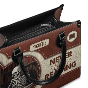 Black Interior -  Never Stop Reading HHRZ17019514LN Leather Bag