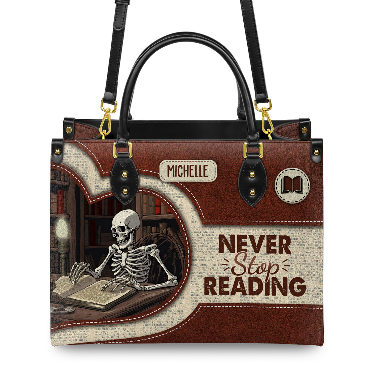 Never Stop Reading HHRZ17019514LN Leather Bag