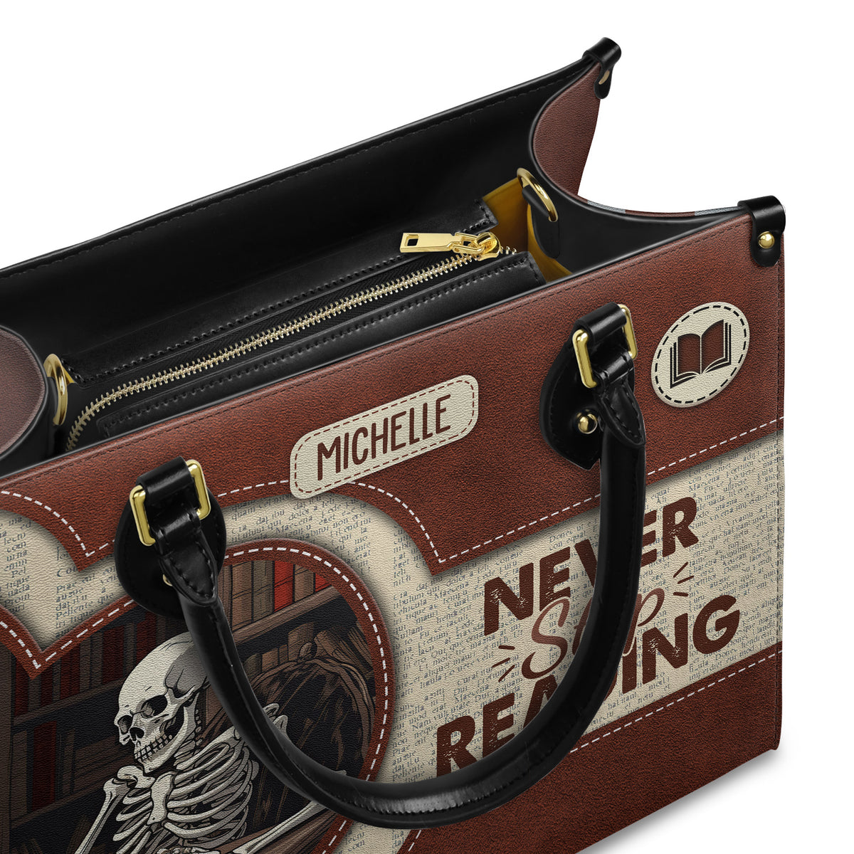 Never Stop Reading HHRZ17019514LN Leather Bag