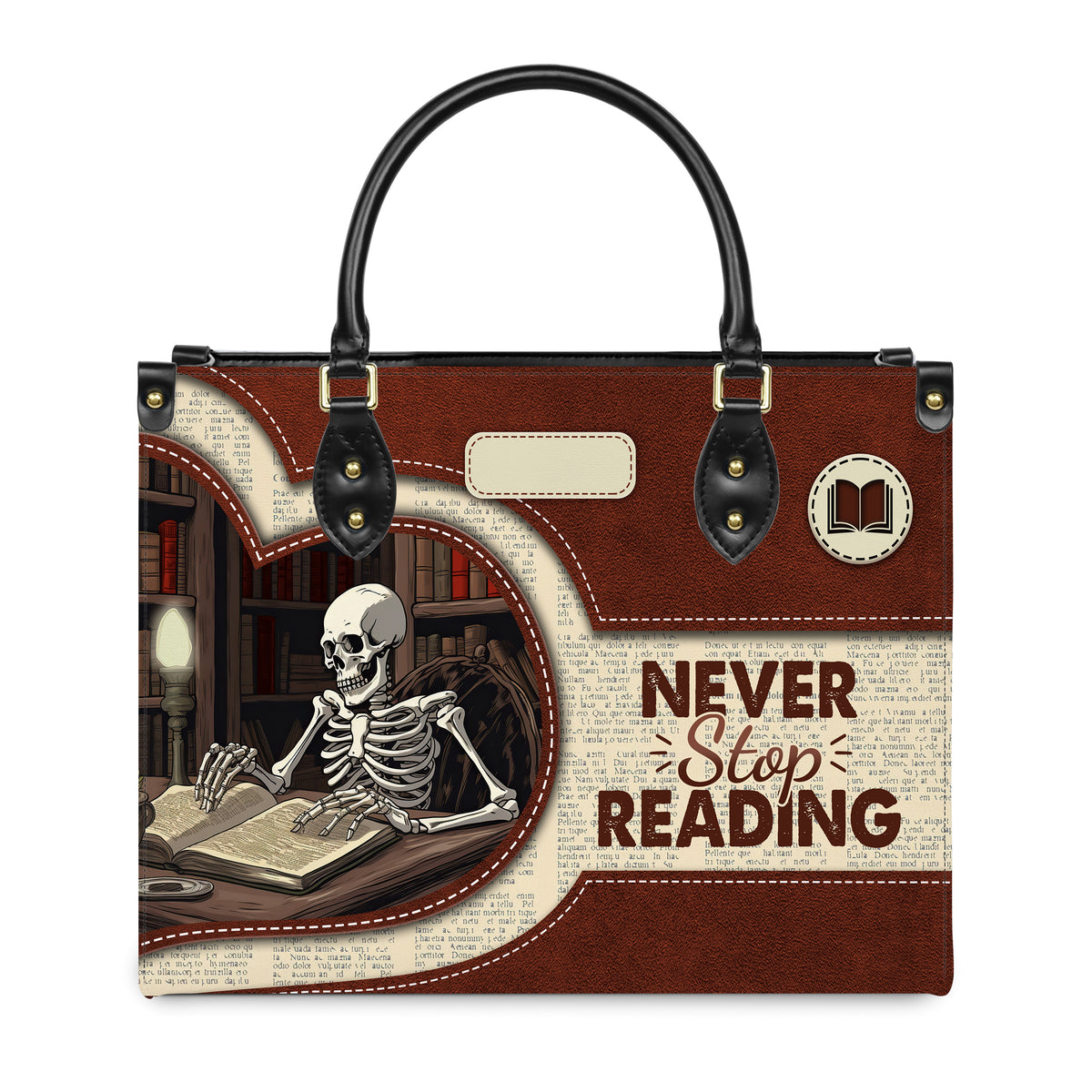 Never Stop Reading HHRZ17019514LN Leather Bag