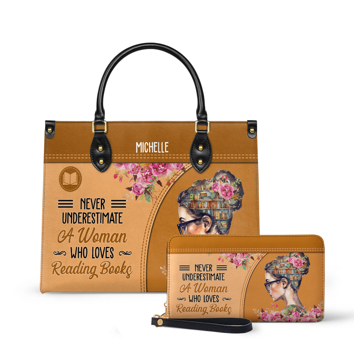 Never Underestimate A Woman Who Loves Reading Books HHRZ03087542XH Leather Bag