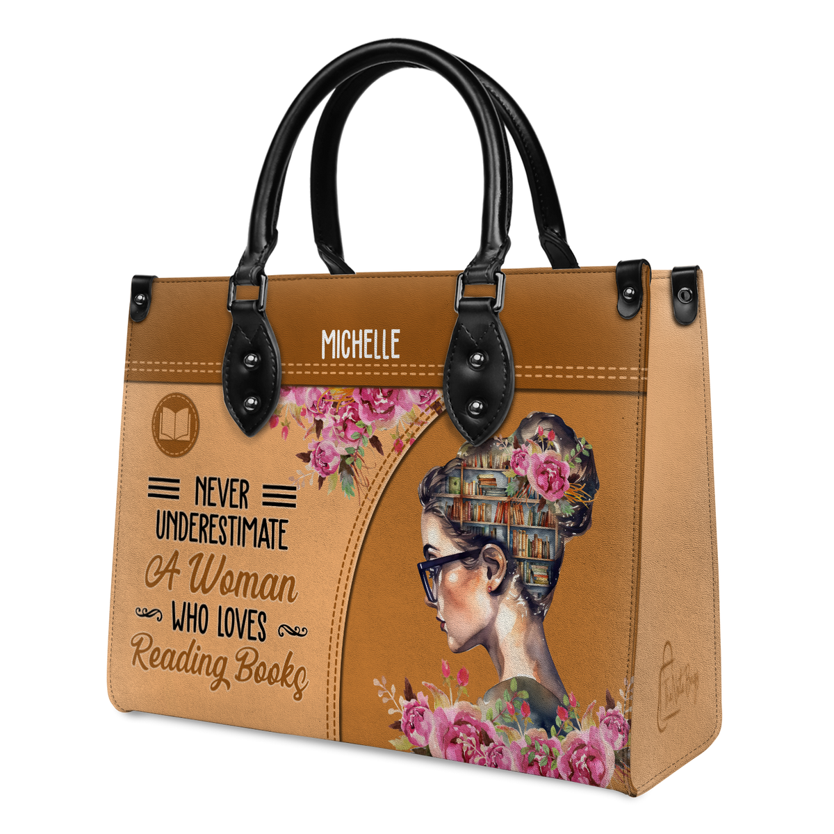 Black Interior -  Never Underestimate A Woman Who Loves Reading Books HHRZ03087542XH Leather Bag