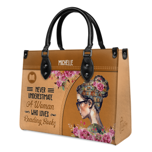 Black Interior -  Never Underestimate A Woman Who Loves Reading Books HHRZ03087542XH Leather Bag