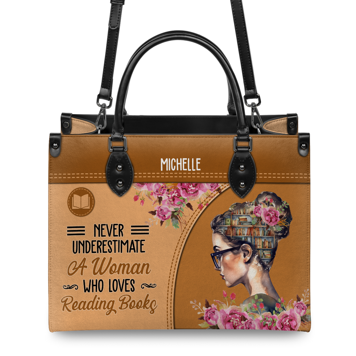 Black Interior -  Never Underestimate A Woman Who Loves Reading Books HHRZ03087542XH Leather Bag
