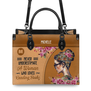 Black Interior -  Never Underestimate A Woman Who Loves Reading Books HHRZ03087542XH Leather Bag