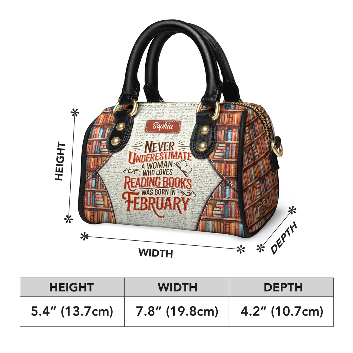 Never Underestimate A Woman Who Loves Reading Was Born In HHRZ30106809QR Mini Satchel
