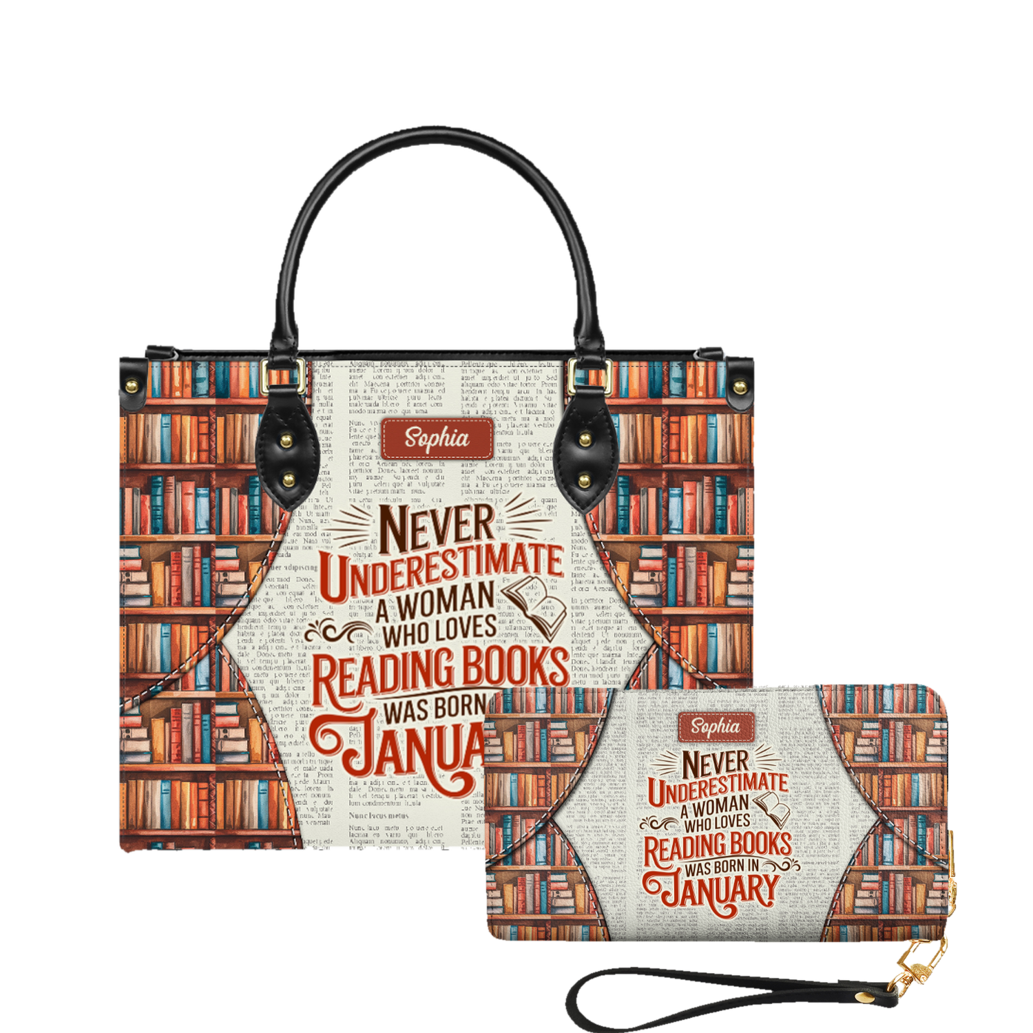 Never Underestimate A Woman Who Loves Reading Was Born In HHRZ26103980NJ Leather Bag