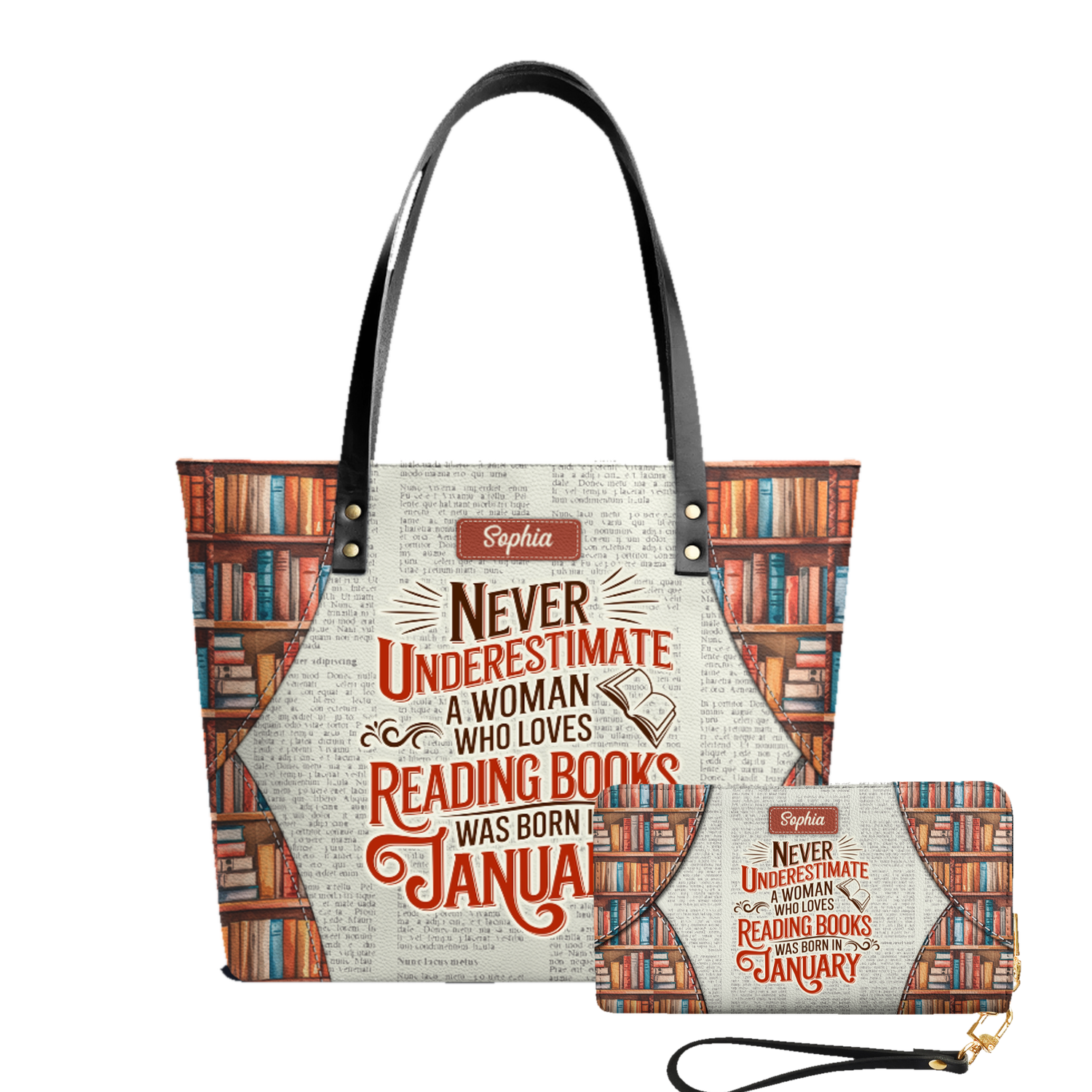 Never Underestimate A Woman Who Loves Reading Was Born In HHRZ30104832CX Leather Tote Bag