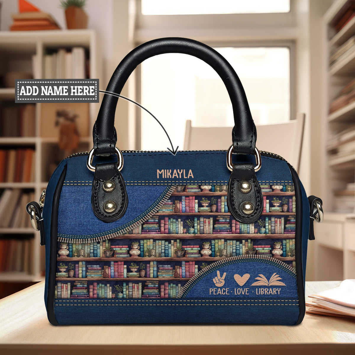 Peace Love Library TTRZ21088758NE Mini Satchel