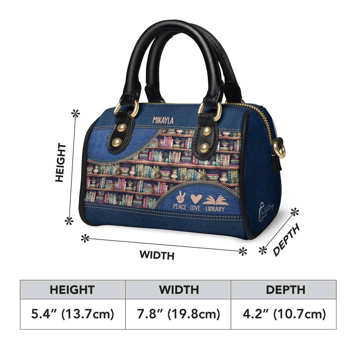 Peace Love Library TTRZ21088758NE Mini Satchel