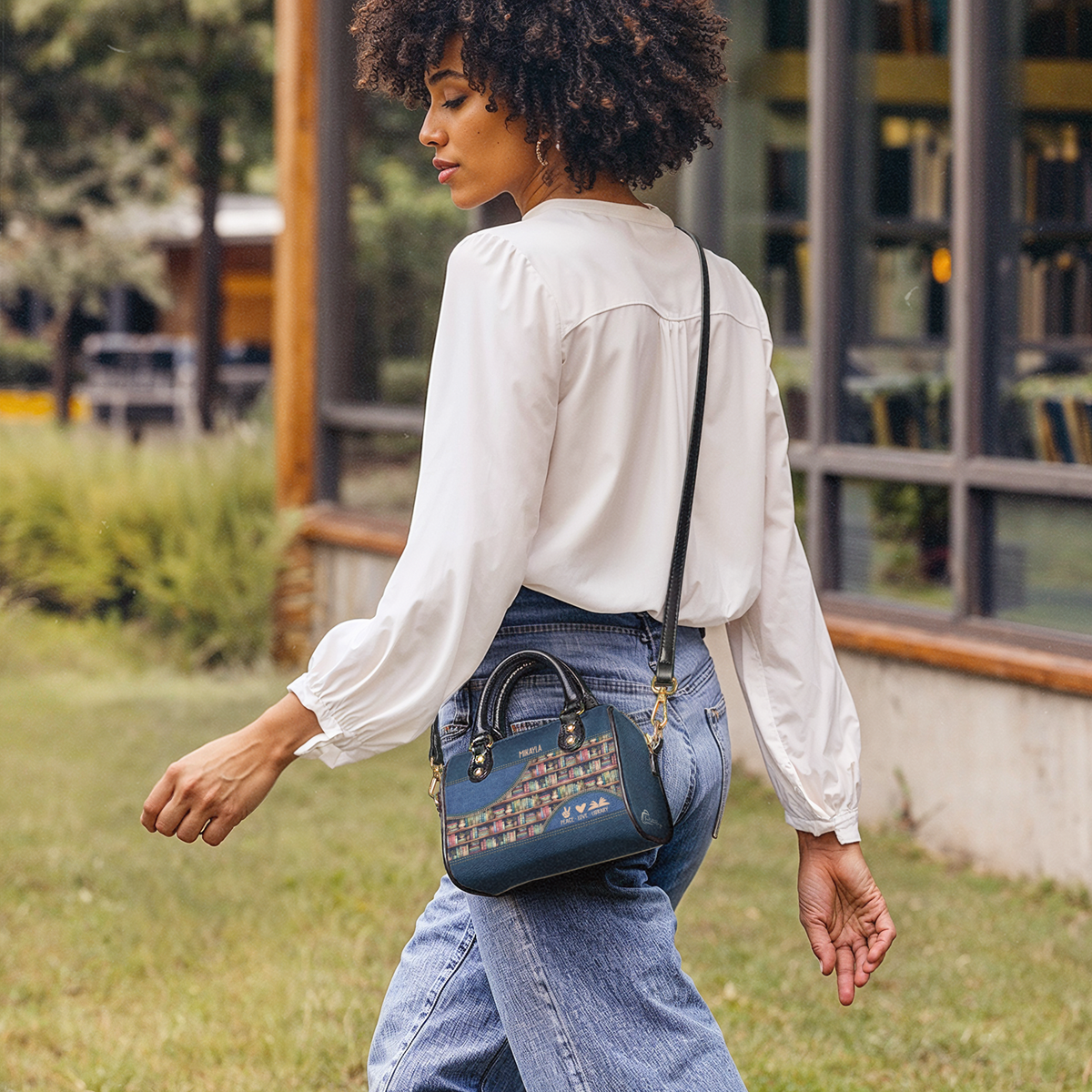 Peace Love Library TTRZ21088758NE Mini Satchel